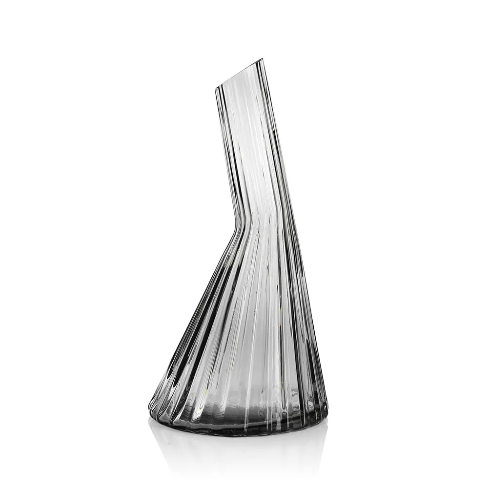 Fluted Grey Vase Large 12.8”