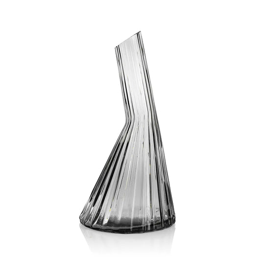 Fluted Grey Vase Large 12.8”