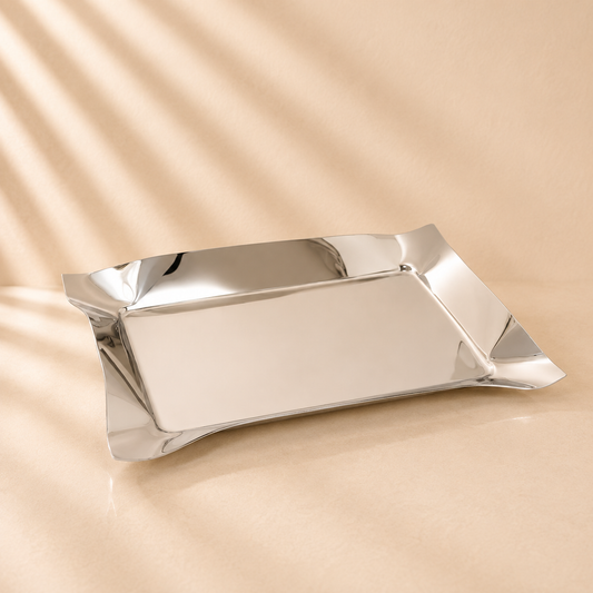 Oblong Stainless Steel Tray 18.5”Lx13.5”W