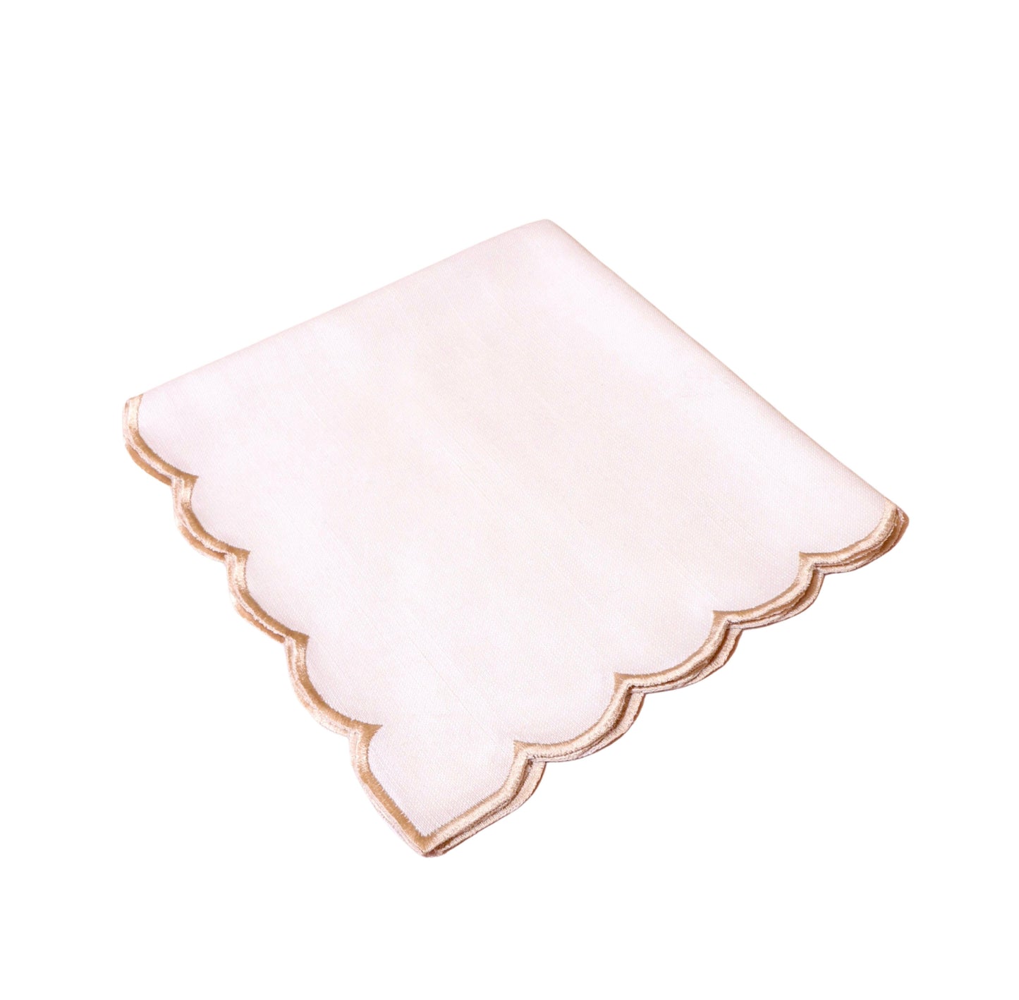 Washable Gold Scallop Napkin - 20”x 20” Set of 4