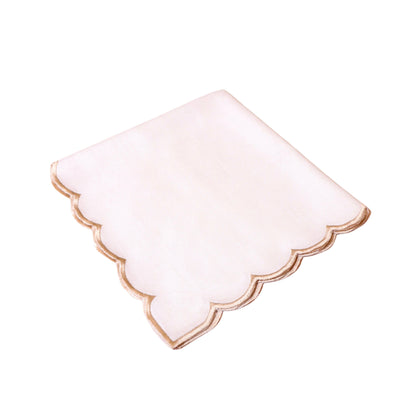 Washable Gold Scallop Napkin - 20”x 20” Set of 4