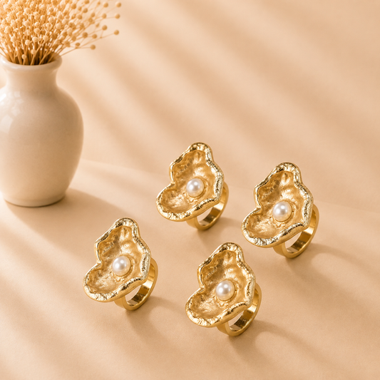 Grace Gold Napkin Ring - Set of 4