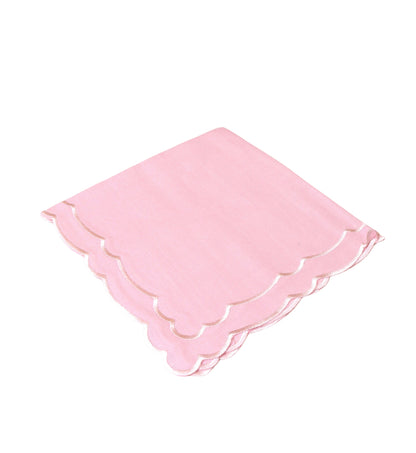 Scallop Napkin 20x20 Pink Set of 4