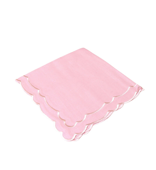 Scallop Napkin 20x20 Pink Set of 4