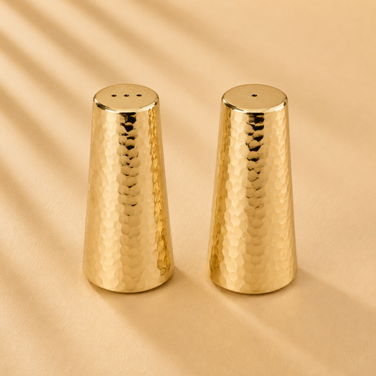 Gold Hammered Salt & Pepper