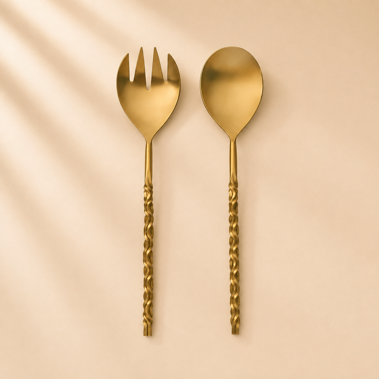Gold Curls Salad Servers