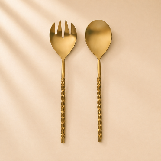 Gold Curls Salad Servers