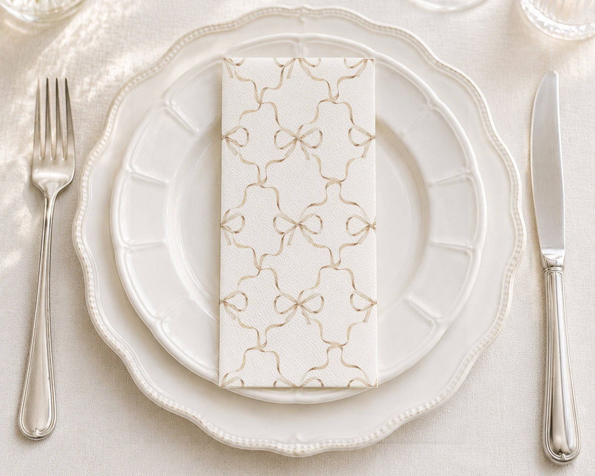 Delicate Bows - Printed Guest Towel