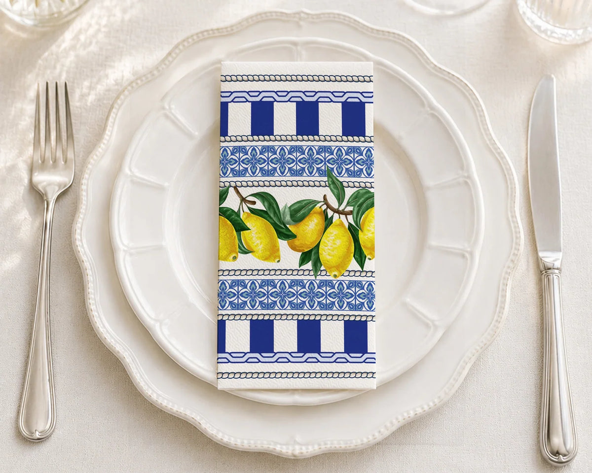 Venetian Lemons Guest Towel 16pk
