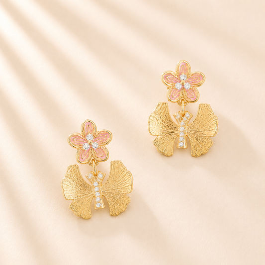 Butterfly Flower Earrings