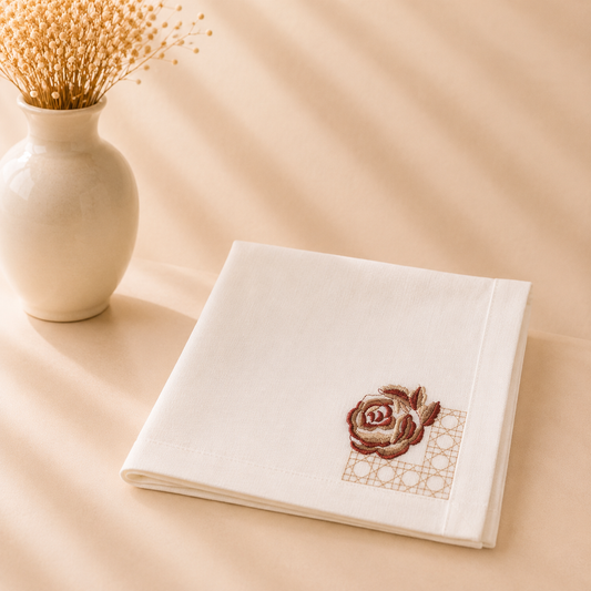 Pink Rose Cane Napkin 20" X 20" Set of 4