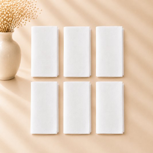 Harvest Weave White Napkins 6pcs Set 18”x18”
