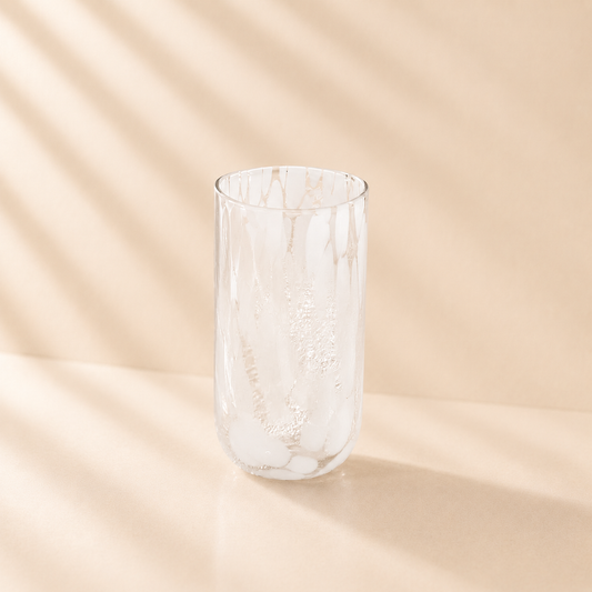 Stained White Glasses Set of 6