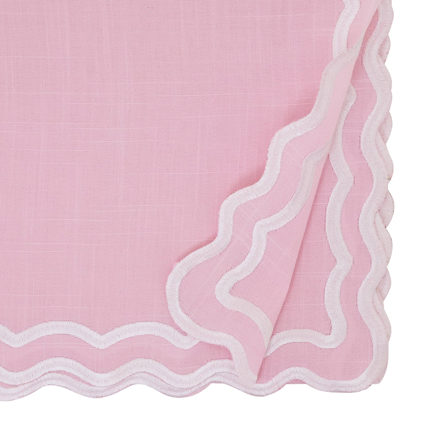 Scalloped Border Table Runner: Taupe / 16"x72"