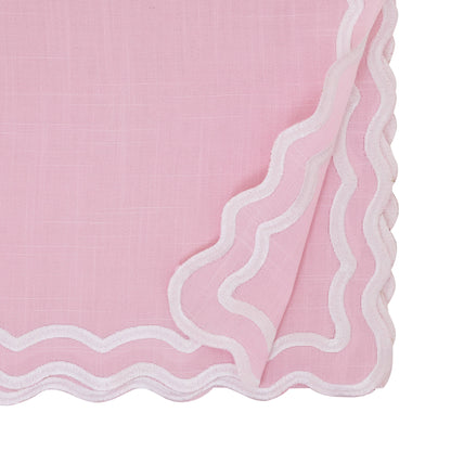 Scalloped Border Table Runner: Taupe / 16"x72"
