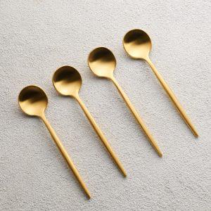 Brushed Gold Dip Spoons-4 Pc