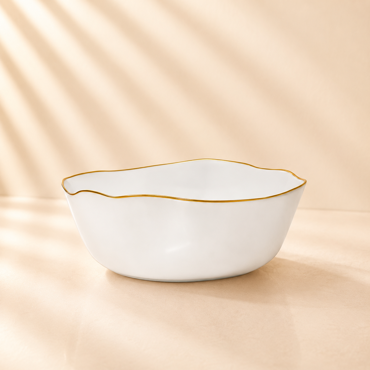 Gold Rim Clear Organic Salad Bowl