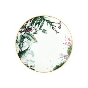 Floral Charger Plate White and Gold