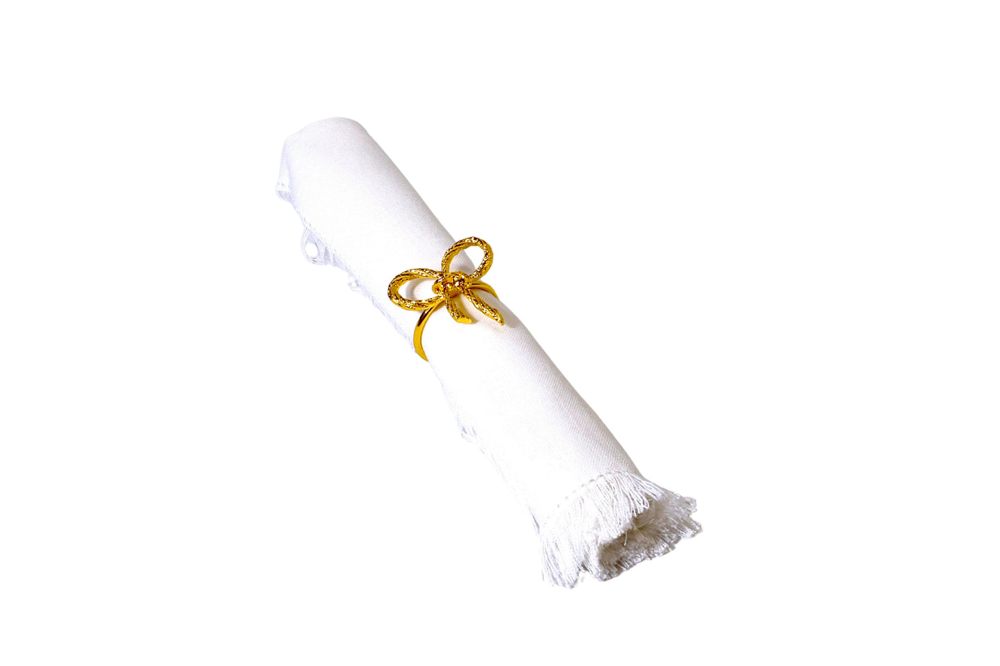 Rope Bow Gold Napkin Rings Set of 6