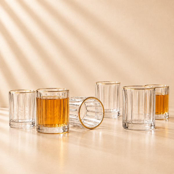 Parallels Rim Shot Glass Set of 6