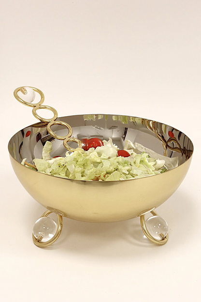 Gold/Silver Bowl with Clear Ball Legs