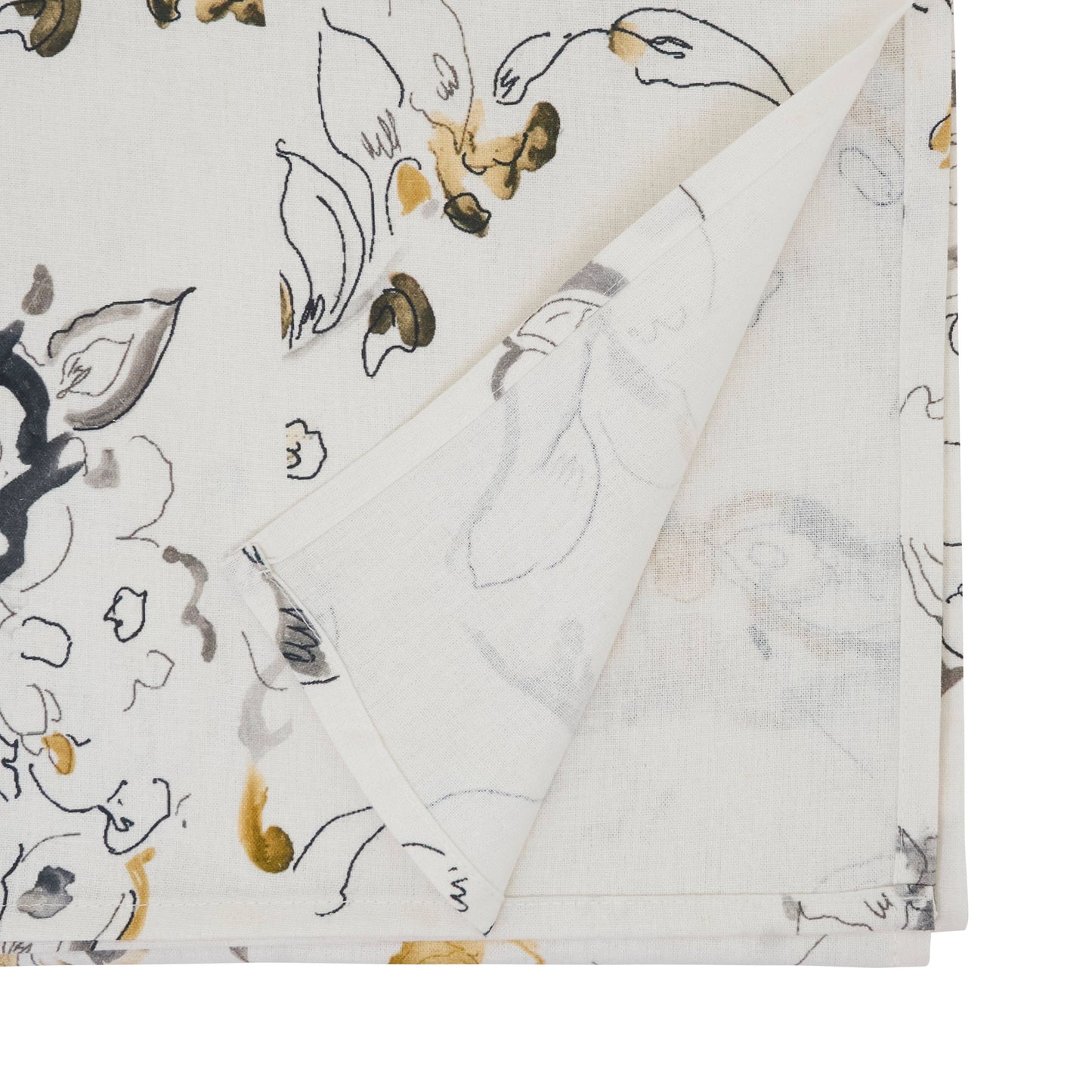 Modern Floral Linen Blend Table Runner: Marigold / 16"x72"
