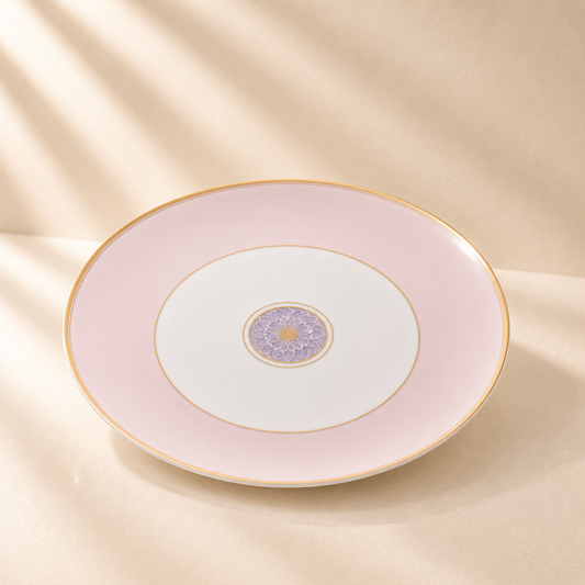 Gold and Pink Scallop Charger