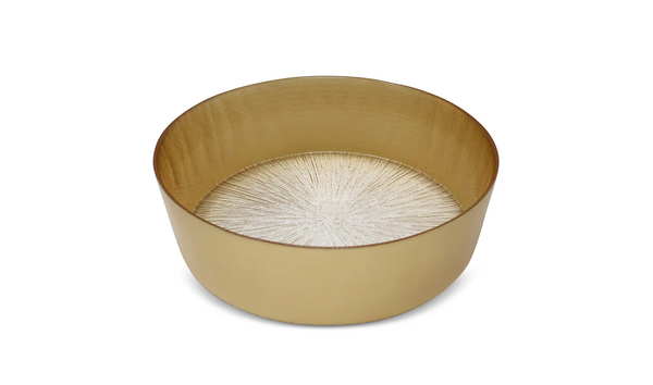Glass Salad Bowl W/ Gold Wall