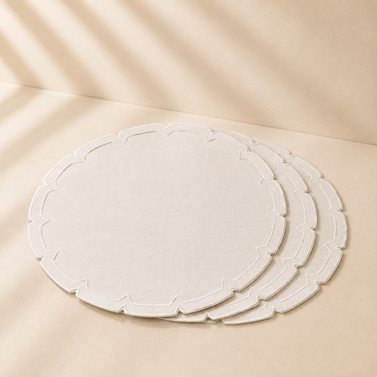 Embroidered Modern Double Layer Charger 15” Set of 4