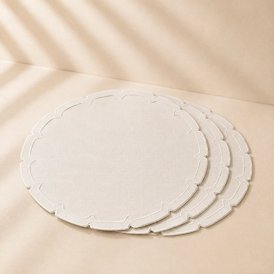 Embroidered Modern Double Layer Charger 15” Set of 4