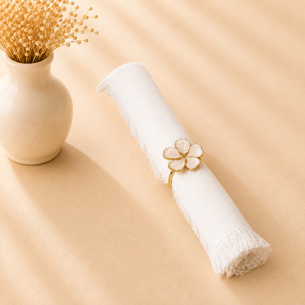 Lotus Flower Napkin Rings Set of 6