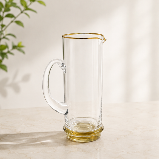 Glass Gold Base & Rim Pitcher