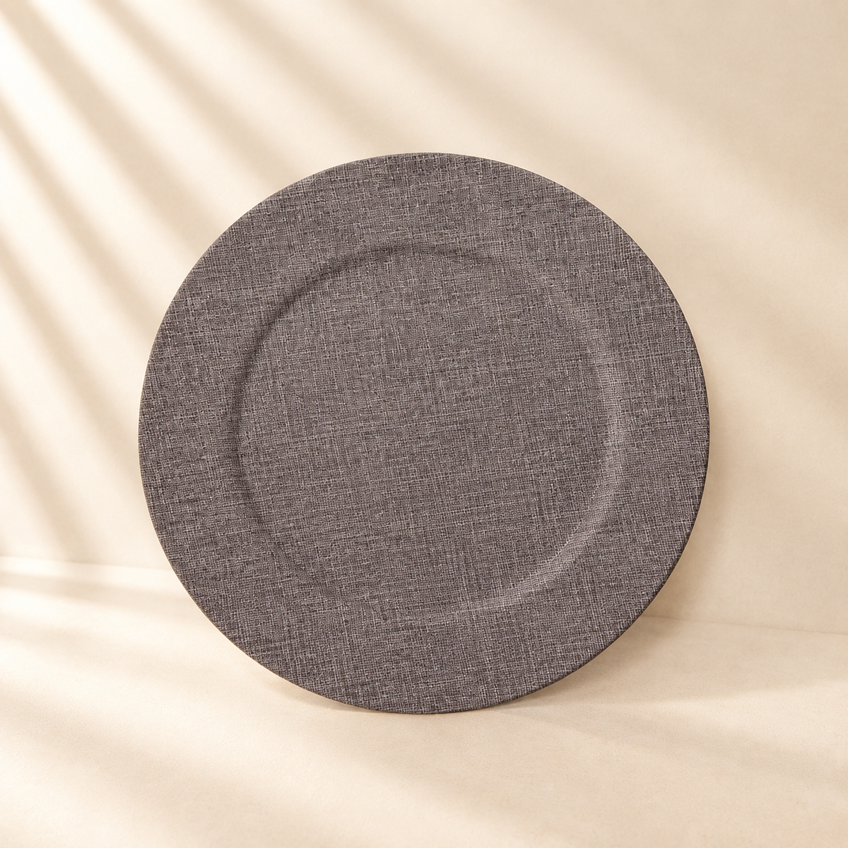 Linen Look Grey Charger 13”