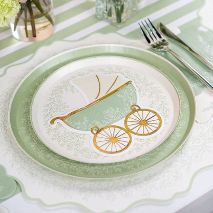 Floral Elegance Sage Dinner Plates 8pk