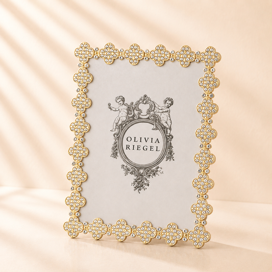 Gold Pavé Clover Frame 5”x7”