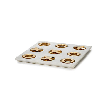 Marble Tic-Tac-Toe with Gold Pcs