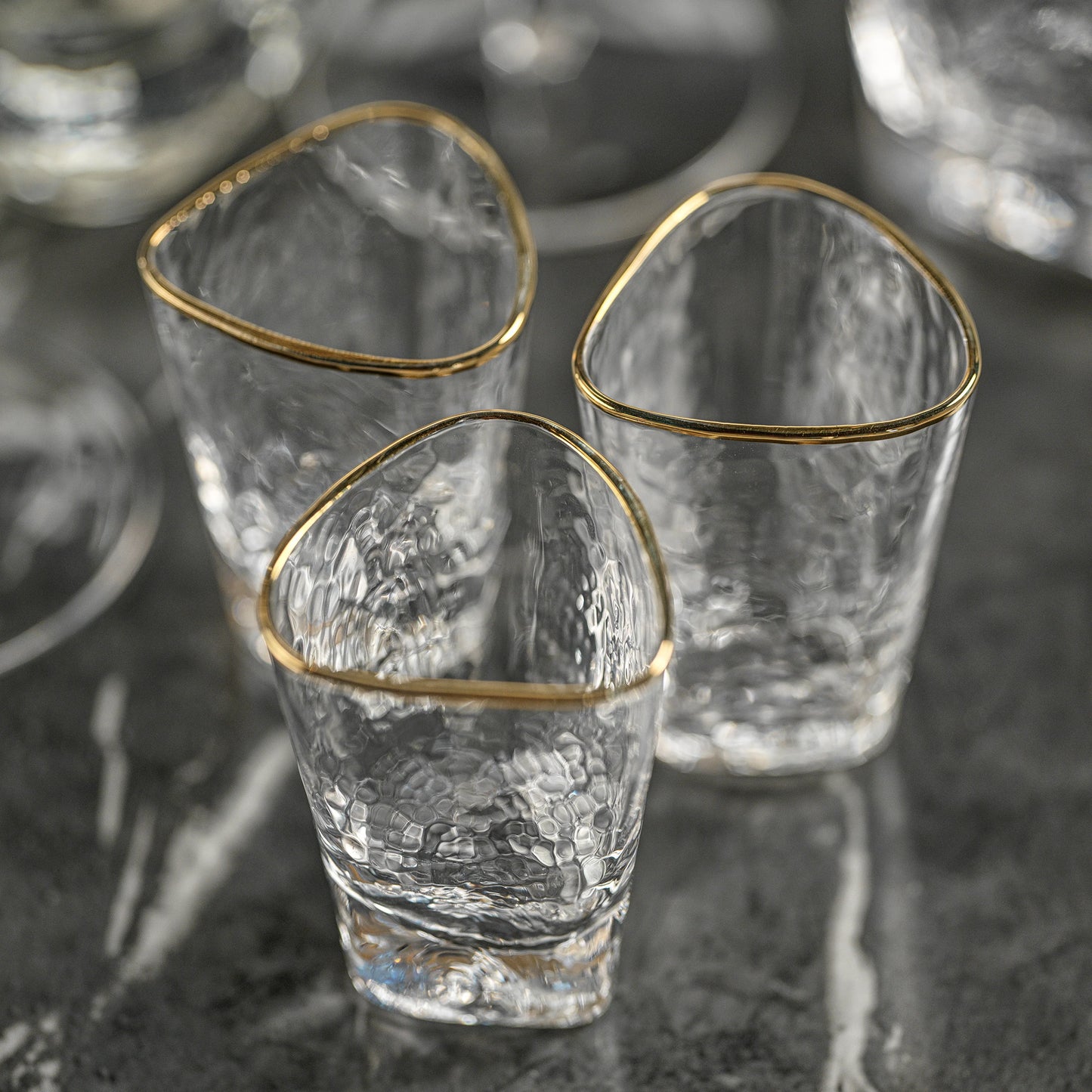 Triangle Gold Rim Shot Glass-6