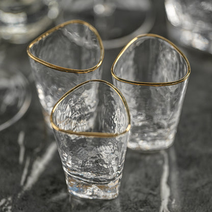 Triangle Gold Rim Shot Glass-6