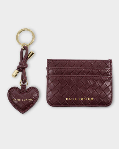 Katie Loxton Gift Boxed Keyring & Cardholder Set Cherry