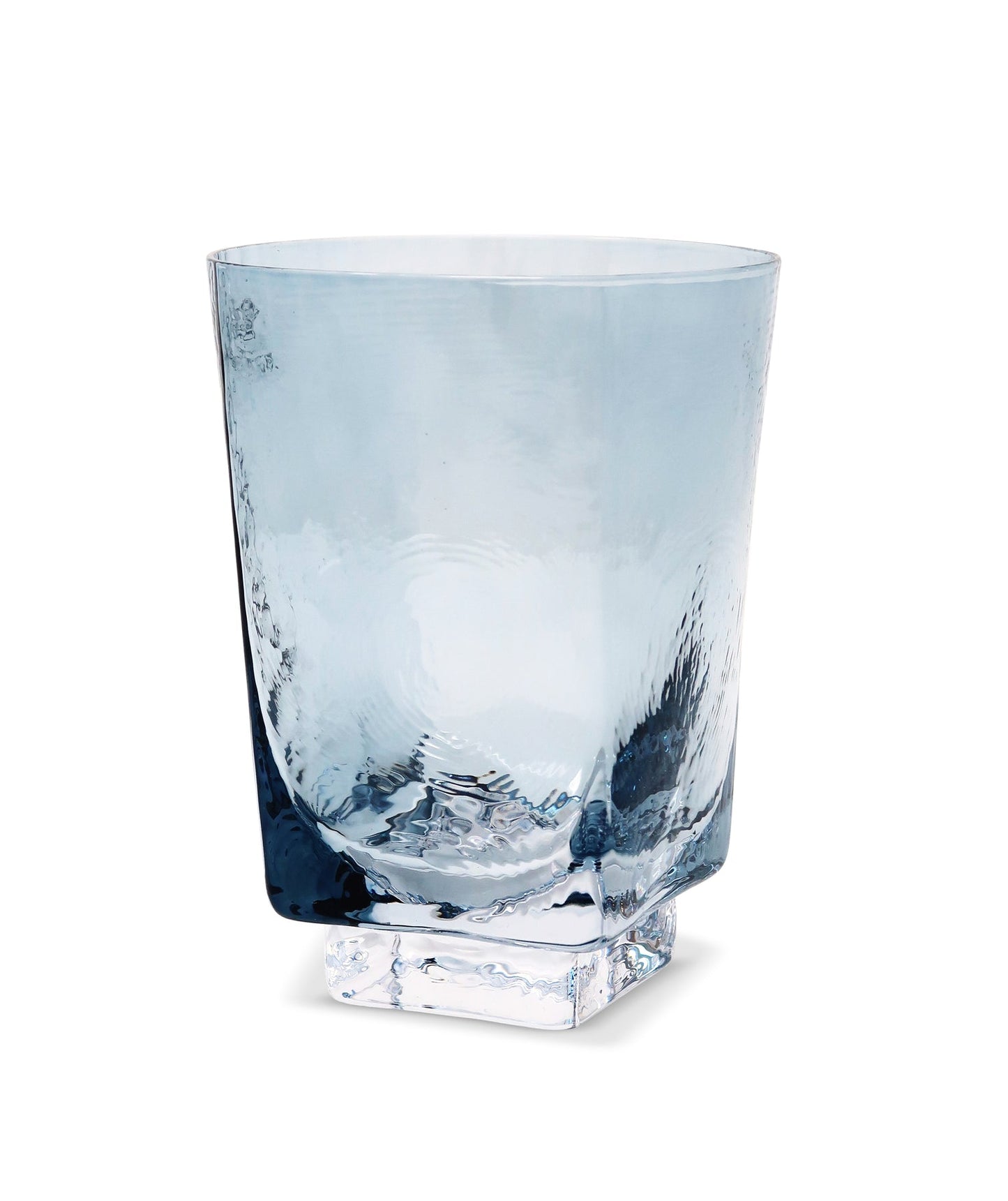 Square Hammered Blue Tumbler Set of 6