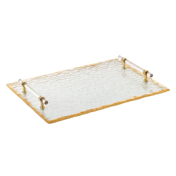 Glass Tray W Handle 16”x12.25”