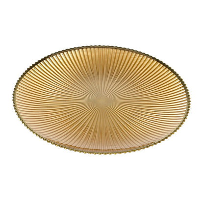Gold Ribbed Glass Charger