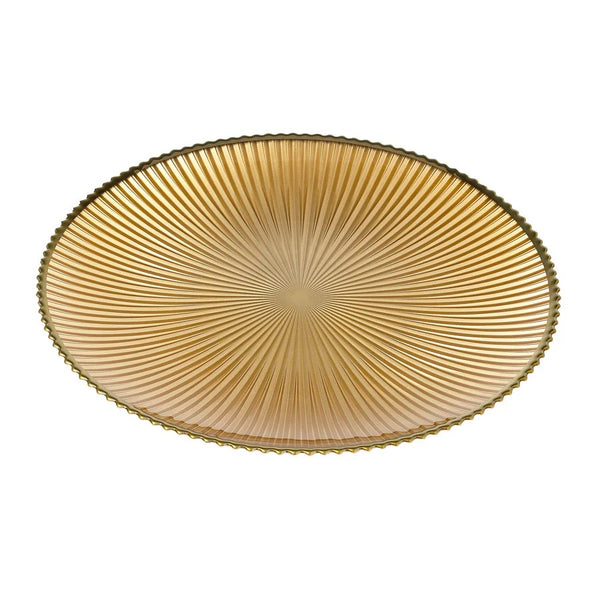 Gold Ribbed Glass Charger