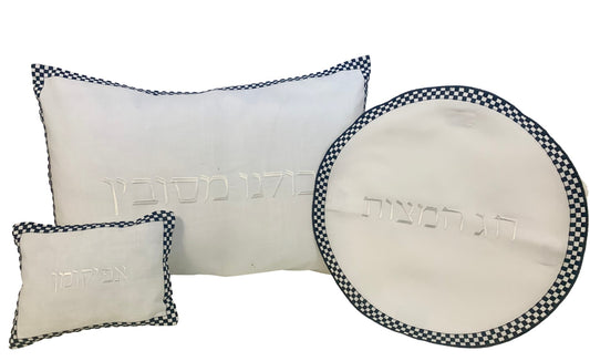Black/White Checkered Pesach Set
