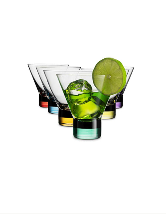 Martini Color Glass Set of 6 - 8oz