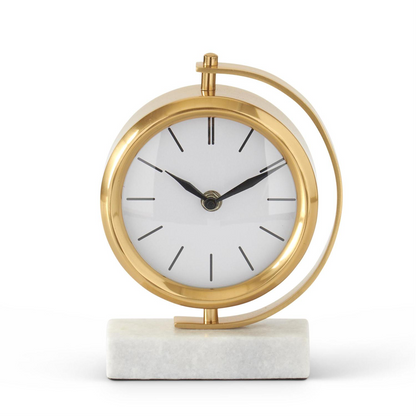 Round Gold Table Clock