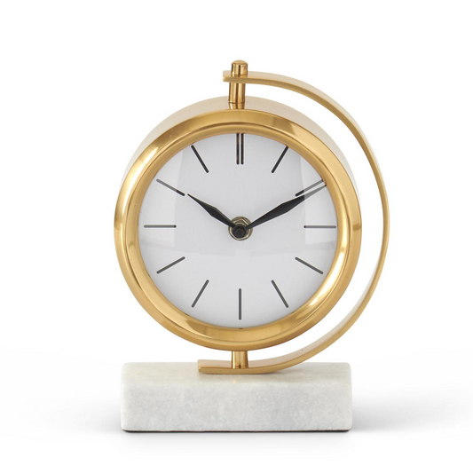 Round Gold Table Clock