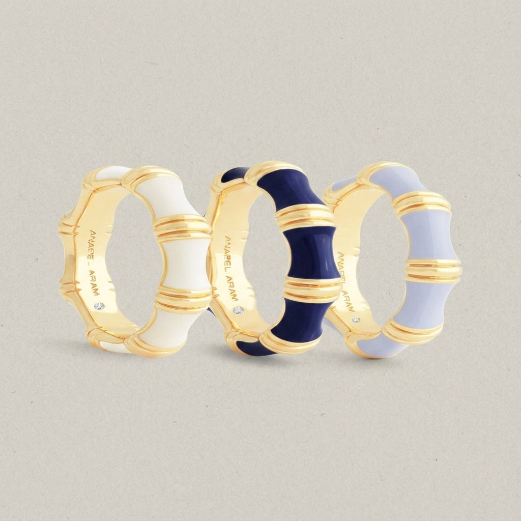 Bamboo Enameled Ring
