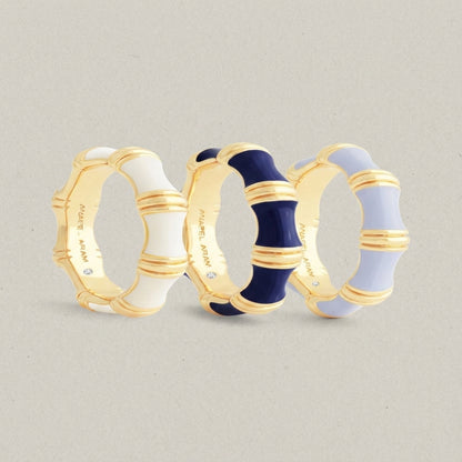 Bamboo Enameled Ring