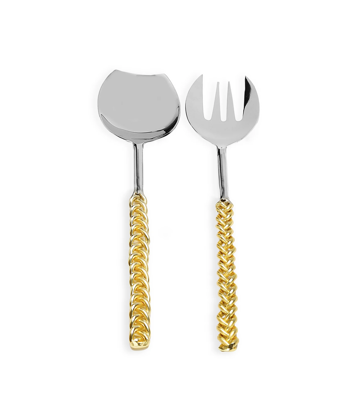 Gold Twisted Handle Salad Server